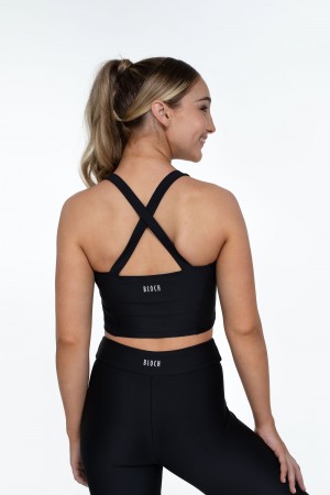 Top Bloch Flo Active Shelby Seamed Cross Back Bambino Nere | AITWC44196
